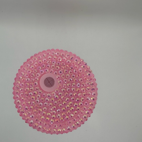 WINNIE THE POOH 16oz shimmer LIBBEY glass with rhinestone lid & straw - Picture 5 of 5